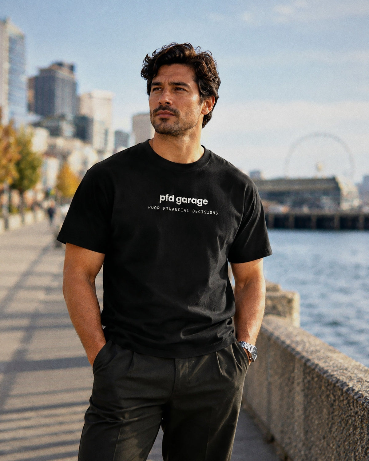 Signature Tee in black, worn